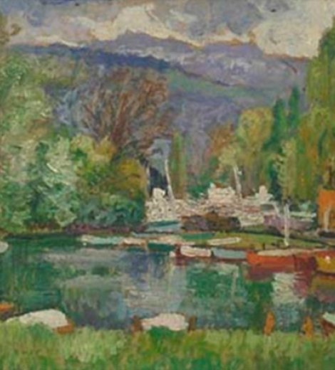 Paisaje con barcas