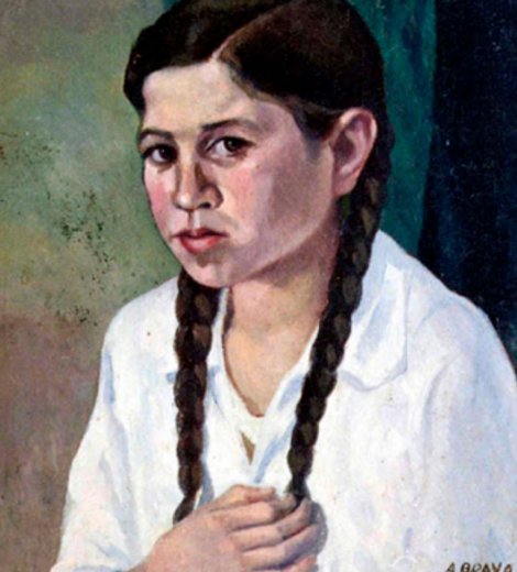 Niña con trenzas