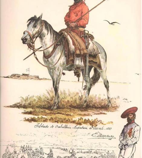 Soldado de caballería. Expedición al desierto.