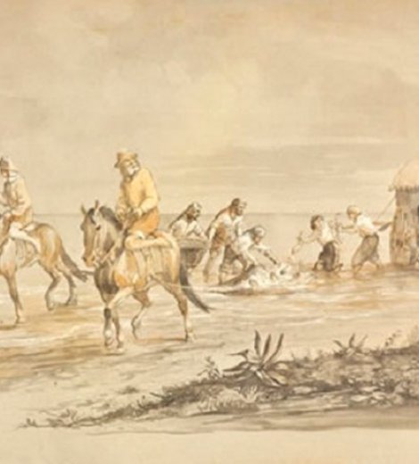 Pescadores en el río