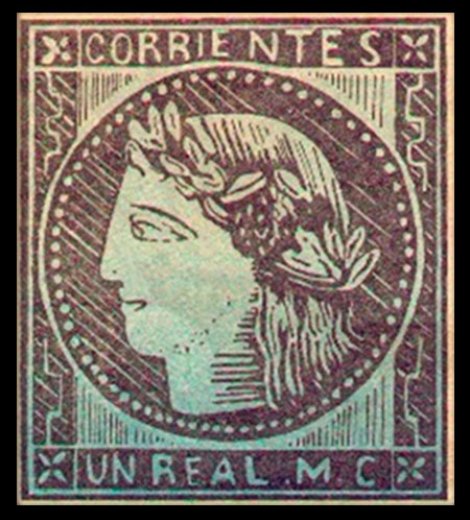 Diosa Ceres, primer sello postal argentino